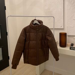 Brand new brown leather jacket.